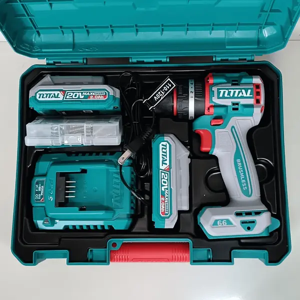 Taladro 20v Percutor 1/2" 66nm + 2 Batería 2.0 Ah Total