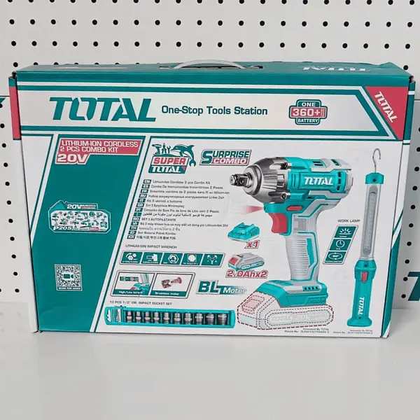 Taladro Impacto 20v 1/2 + 1 Lampara + 10 Copas + 2 Baterías