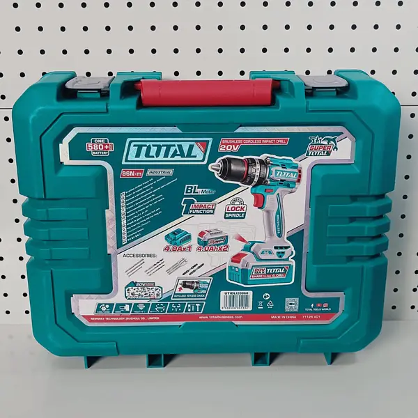 Taladro 20v Percutor 1/2" 96nm + 2 Batería 4.0 Ah Total