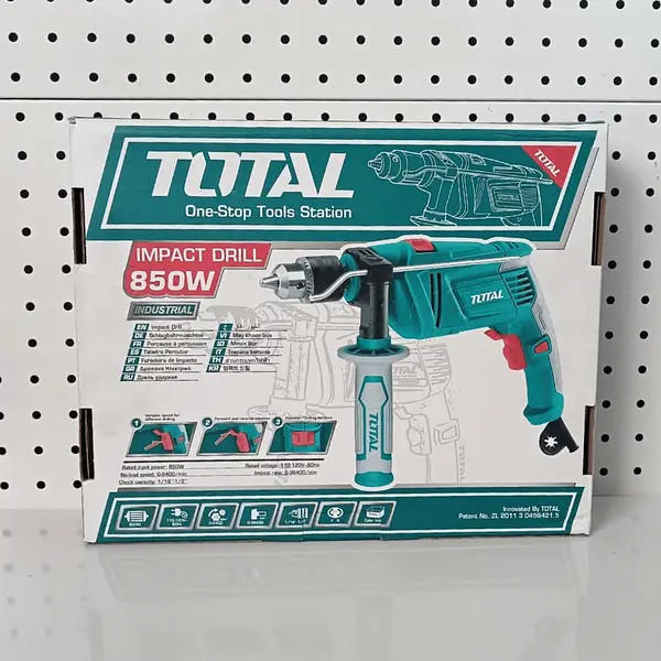 Taladro 850w 1/2" Percutor Industrial Total