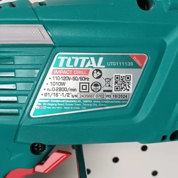 Taladro 1010w 1/2" Percutor Industrial Total
