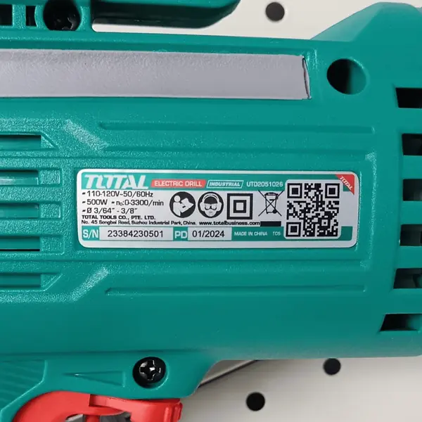 Taladro 500w 3/8" Percutor Industrial Total