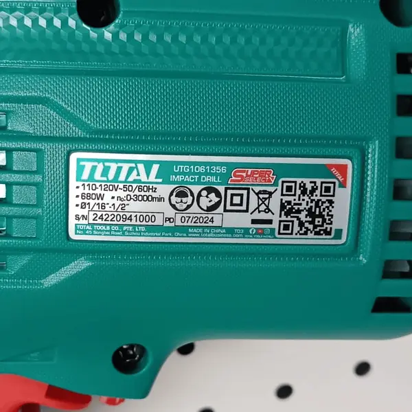 Taladro 680w 1/2" Percutor Total