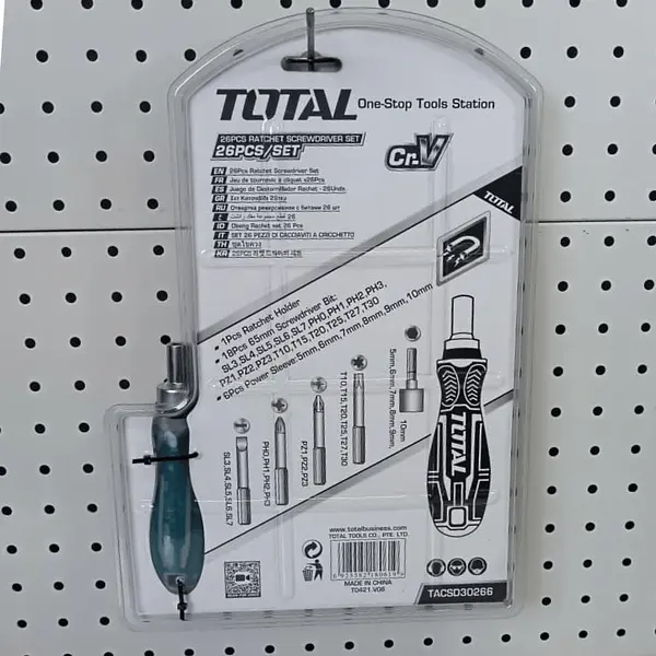 Juego De Puntas Con Destornillador Ractchet 26 Pzs Total
