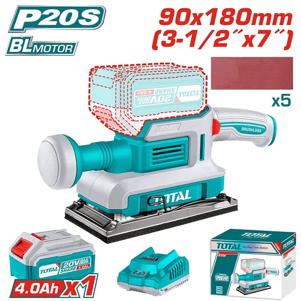 Lijadora De Palma 1/2 X 7" 20v Industrial Total