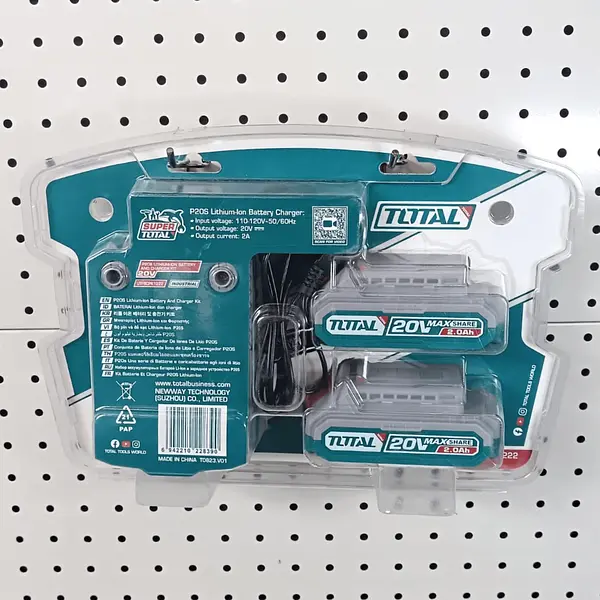 Kit 2 Baterías 2,0ah + Cargador 20v Industrial Total