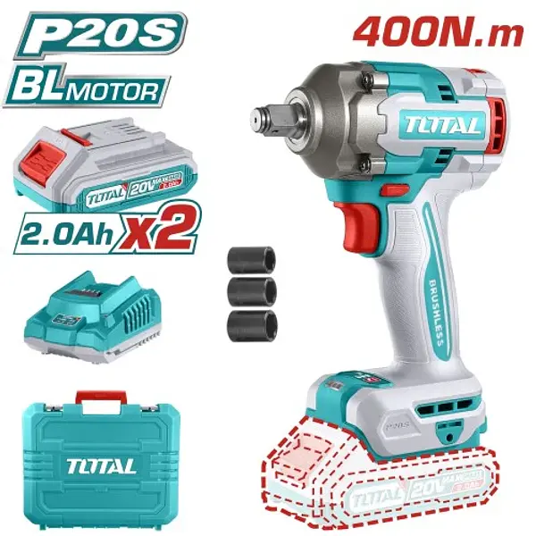 Taladro Impacto 20v 1/2" 400nm + 2 Baterías 2.0 Ah Total