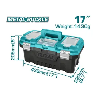 Caja De Herramientas 17" Plástica - Cierre Metálico Total