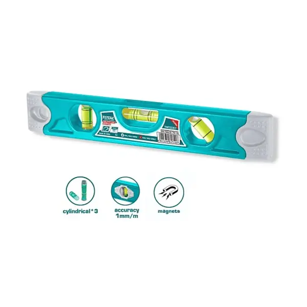 Nivel Torpedo 225mm Borde De Aluminio Y Pasta Total