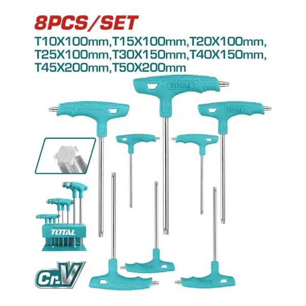 Juego De Llaves Torx Mango En T - 8pzs Industrial Total