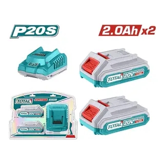 Kit 2 Baterías 2,0ah + Cargador 20v Industrial Total