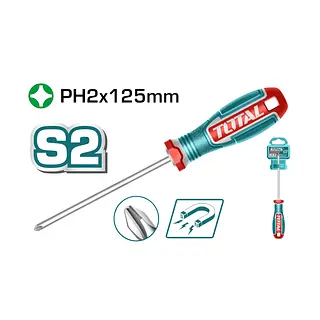 Destornillador 1/4x5" (+) Punta Imantada Industrial Total