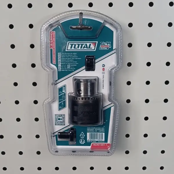 Mandril 1/2" + Llave + Adaptador Sds Plus Total